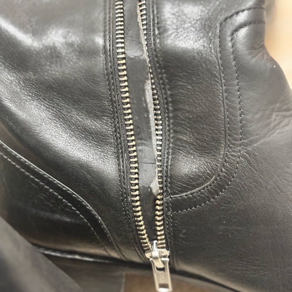 Coach Merriam Tall Black Leather Riding Boots Size 11B Knee High Zip Logo - Picture 11 of 13